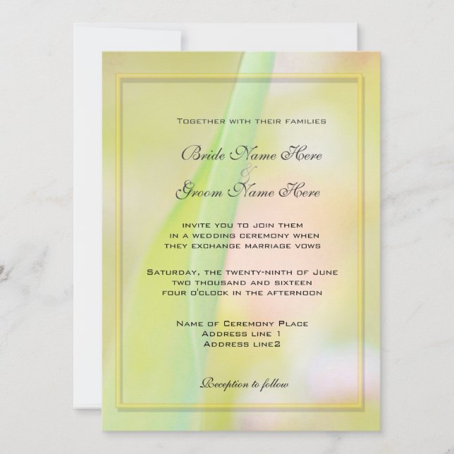 Spring, summer wedding invitations (Front)