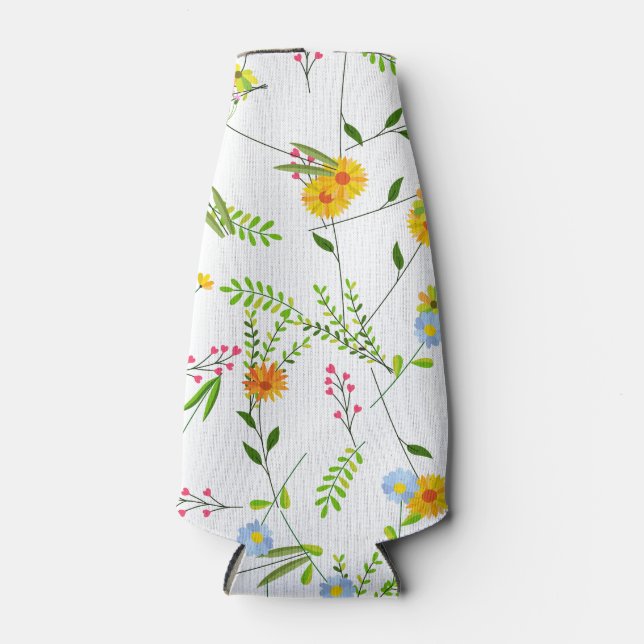 Spring Summer Wild flowers Bottle Cooler (Front)