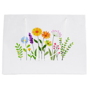Spring Summer Wild flowers Large Gift Bag