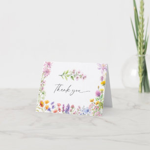 Spring Summer Wildflower   Colourful  Thank You Card