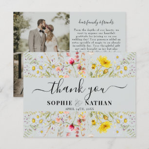 Spring Summer Wildflower Thank you Card