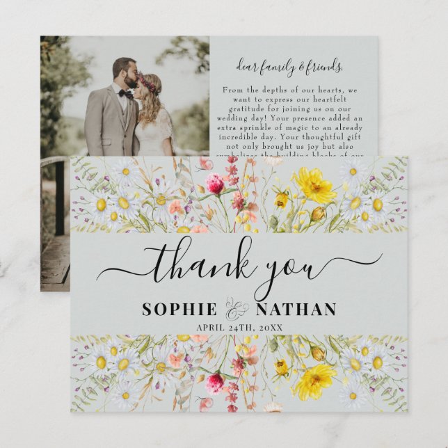 Spring Summer Wildflower | Thank you Card (Front/Back)