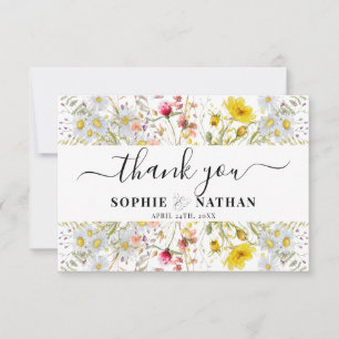 Spring Summer Wildflower Thank you Card