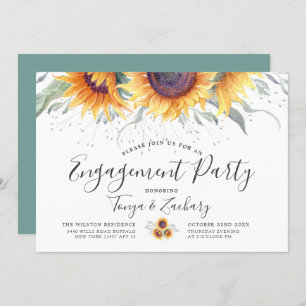 Spring Sunflower Bloom   Engagement Party Invitation