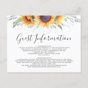 Spring Sunflower Bloom Guest Information Enclosure Card
