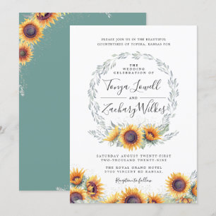 Spring Sunflower Bloom   Wedding Celebration Invitation