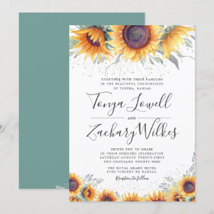 Spring Sunflower Bloom Wedding Invite
