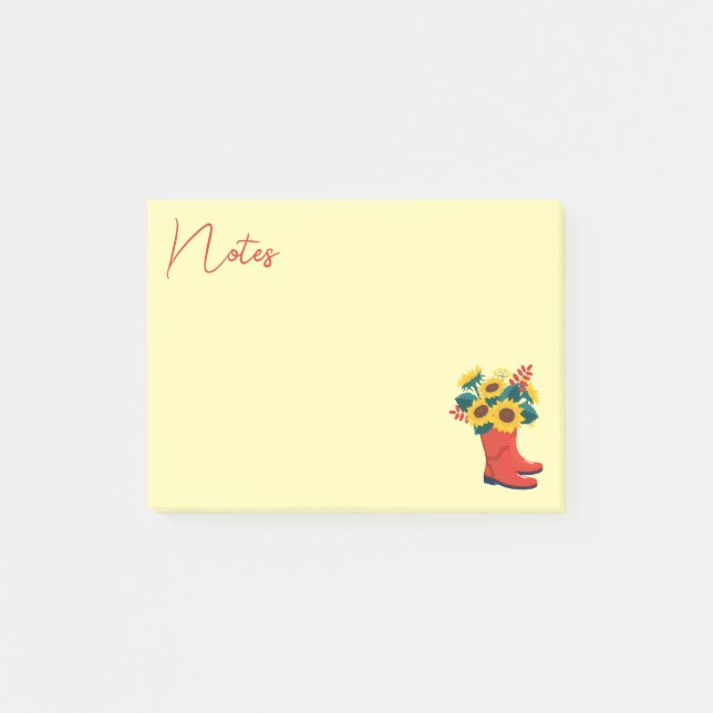 Spring Sunflowers and Rain Boots  Post-it Notes (Front)