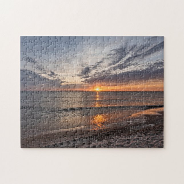 Spring Sunset on Lake Michigan - 252 piece Jigsaw Puzzle (Horizontal)