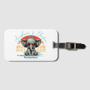 Spring Sunshine and Ele-fun Retro Beach Getaway Luggage Tag