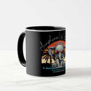 Spring Sunshine and Ele-fun Retro Beach Getaway Mug