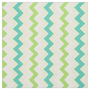 Spring Sunshine Chevron Pattern Teal Green Yellow Fabric