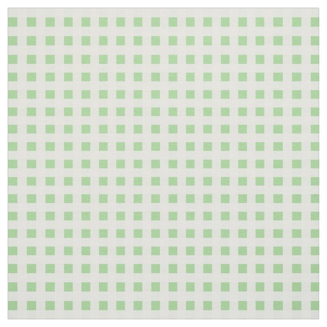 Spring Sunshine Green White Check  Pattern Fabric (Swatch)