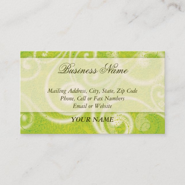 spring swirls ~ bc business card (Front)