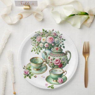 Spring Tea Party Paper Plate