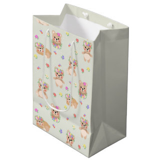 Spring teddy bear medium gift bag