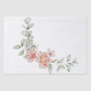 Spring Tender Peach Pastel Floral Bouquet Tissue Paper
