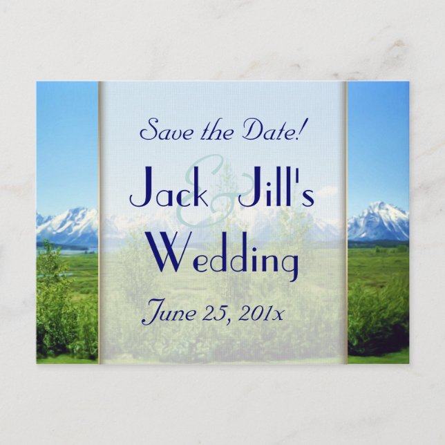 Spring Tetons WEDDING Save The Date Announcement Postcard (Front)