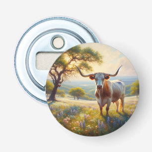 Spring Texas longhorn cow  Bottle Opener