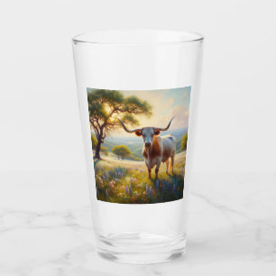Spring Texas longhorn cow Glass