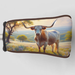 Spring Texas longhorn cow  Golf Head Cover