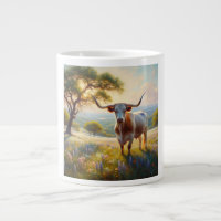 Spring Texas longhorn cow