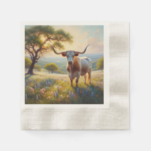 Spring Texas longhorn cow Napkin