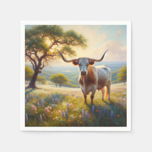 Spring Texas longhorn cow  Napkin