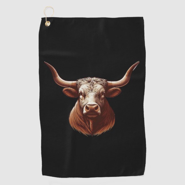 Spring Texas longhorn Golf Towel (Front)