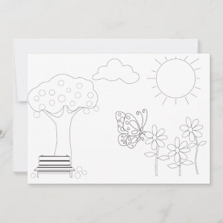 Spring themed Invitation or Note "Colour me Card"