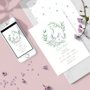 Spring Themed Woodland Birthday Party Invitation