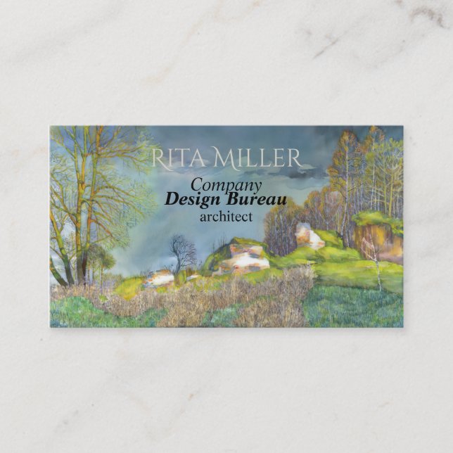 Spring thunderstorm business card (Front)