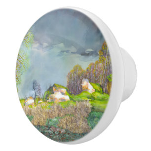 Spring thunderstorm ceramic knob