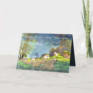 Spring thunderstorm painting  Watercolor Card