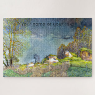 Spring thunderstorm painting  Watercolor Jigsaw Puzzle
