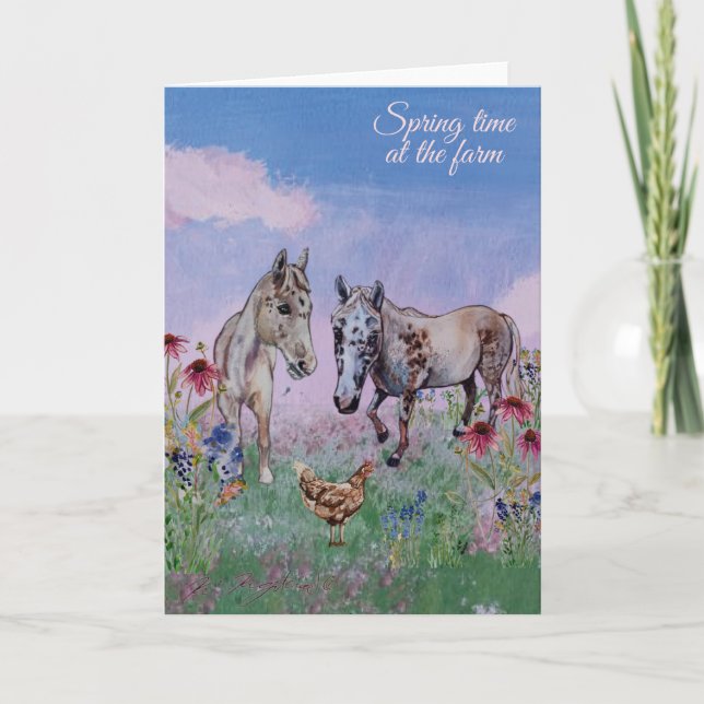 Spring time at the farm number four invitation (Front)