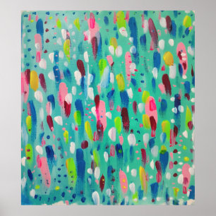 Spring Time Blues Abstract Art Poster