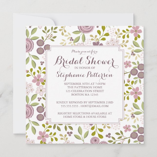 Spring Time Floral Bridal Shower Invitation (Front)