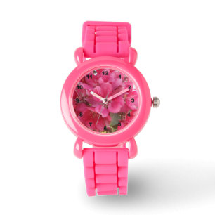 Spring Time Flower Pink Glitter Wrist Watch