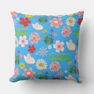 Spring Time Flowers and Fields Cushion
