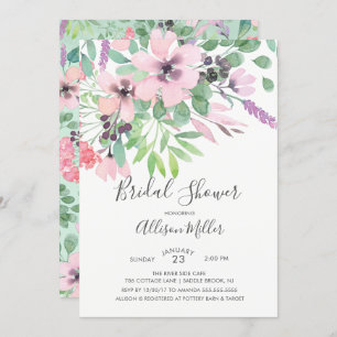 Spring Time Flowers Bridal Shower Invitation