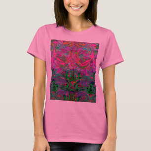 Spring time flowers in Orange, Hot Pink Lime Green T-Shirt