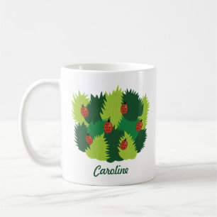Spring Time - Green Leaves And Ladybugs Name Coffee Mug