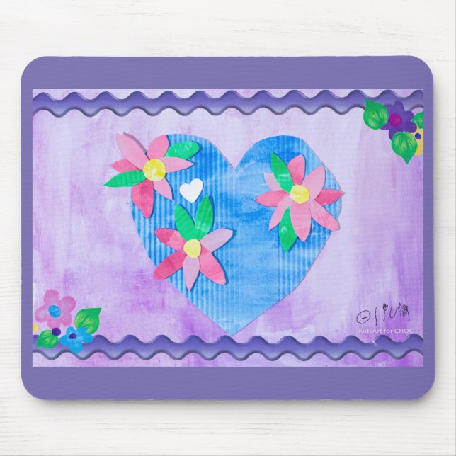 Spring Time Heart - Kids Art for CHOC Mouse Mat (Front)