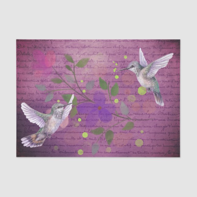Spring time Hummingbird decoupage  Tissue Paper (Front)