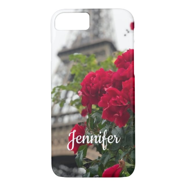 Spring time in Paris flowers Eiffel Tower Case-Mate iPhone Case (Back)