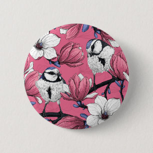 Spring time in pink 6 cm round badge