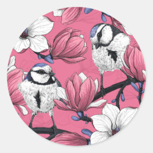 Spring time in pink classic round sticker