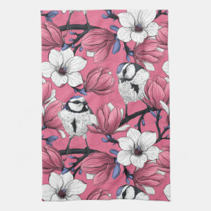 Spring time in pink tea towel
