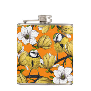 Spring time in yellow hip flask